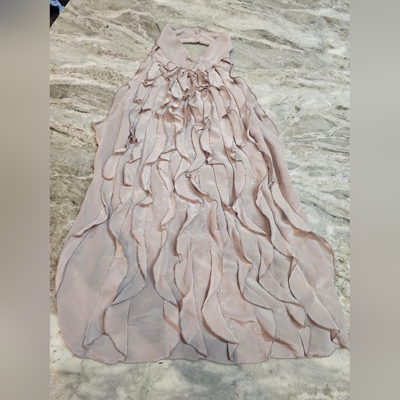 BCBGMAXAZRIA Silk Ruffle Halter Top Women’s M – Lavender Sleeveless Evening Blou - Picture 1 of 12